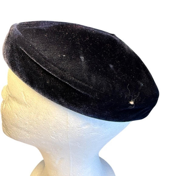 Vintage Black Beret Hat - Picture 4 of 6